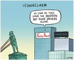 bourgeoisie capitalism caricature corporation iconoclasm identity_politics political_cartoon slavery statue // 750x609 // 41KB