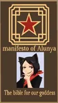 bible black_hair book catgirl character:alunya cover goddess manifesto red_eyes red_star scarf smug star // 470x825 // 77KB