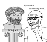 bust glasses greece meta:absurdres meta:highres my_ancestor rome soyjak tradition wojak // 3240x2888 // 1.5MB