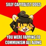 1:1_aspect_ratio anime anthro baojun big_cat black_hair chibi china furry impact_font masturbation red_star star tiger // 620x620 // 243KB