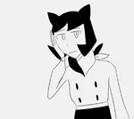 catgirl character:alunya leftypol meta:monochrome nekomimi tired // 1351x1208 // 109KB