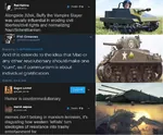 armored_fighting_vehicle china humor mao_zedong maoism marxism_leninism meta:screencap sherman site:twitter slavoj_zizek tank tankie tweet // 1079x891 // 173KB