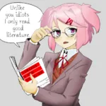 1:1_aspect_ratio anime book cybernetics doki_doki_literature_club game glasses natsuki paul_cockshott pink_hair reading video_game // 910x910 // 769KB