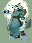 aircraft airplane anime anthro artist:hideki_kaneda black_eyes blush borzoi canine dog fighter furry interceptor jet mig-25 mikoyan-gurevich red_star soviet_air_forces star // 1090x1469 // 162KB