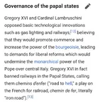 bourgeoisie catholicism feudalism history luddite meta:screencap pope_gregory_xvi railroad technology wikipedia // 1080x1152 // 215KB