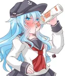 1:1_aspect_ratio alcohol anime hibiki kantai_collection meta:lowres ship soviet_union verniy vodka // 500x500 // 38KB