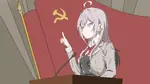 anime female RoshiDere silver_hair soviet_flag // 7680x4320 // 3.4MB