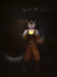 amber_eyes anthro cat chemistry feline furry hammer_and_sickle male potion red_star ushanka // 959x1280 // 85KB