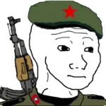 1:1_aspect_ratio beret kalashnikov maoism red_star rifle soldier wojak // 512x512 // 144KB