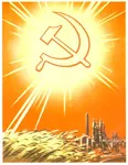 factory hammer_and_sickle industry poster propaganda sun wheat // 710x916 // 54KB