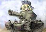 anime armored_fighting_vehicle cannon chibi headlights kv-2 soviet_union tank ushanka war world_war_ii // 1280x900 // 390KB
