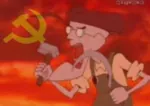 cartoon courage_the_cowardly_dog eustace_bagge hammer_and_sickle hat tool // 540x383 // 238KB