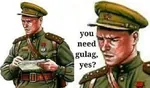 commissar gulag peaked_cap prison reaction_image soviet_union uniform // 669x392 // 31KB
