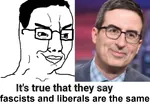 chinlet chudjak comparison fascism glasses john_oliver liberalism nazi site:pol united_states wojak // 1030x720 // 132KB