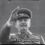 gulag joseph_stalin meta:animated meta:gif meta:lowres peaked_cap reaction_image soviet_union wave // 250x252 // 1.3MB