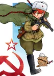 anime gun hammer_and_sickle handgun helmet red_star revolver smith_&_wesson_model_3 soldier star sword uniform ushanka weapon // 750x1060 // 856KB