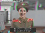 alexandria_ocasio_cortez comrade donald_trump juche korea korea_dpr laborwave peaked_cap uniform united_states vaporwave // 780x586 // 1.0MB