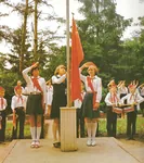 children drum flag latvia meta:photo musical_instrument pioneer red_flag salute soviet_union trumpet // 1414x1600 // 505KB