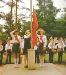 1985 children drum flag latvia meta:photo musical_instrument pioneer red_flag salute soviet_union trumpet // 1414x1600 // 505KB