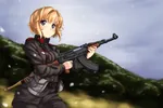 anime gun kalashnikov red_star rifle shovel star tool weapon // 1200x800 // 371KB