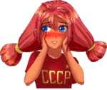 anime blue_eyes blush everlasting_summer game lewd meta:transparent_background reaction_image red_hair site:ussr soviet_union sweating ulyana video_game wew // 700x589 // 366KB