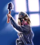 anime blood hammer_and_sickle red_star shovel star tool uniform weapon // 1315x1476 // 1.9MB