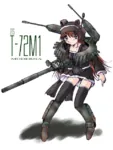 anime armored_fighting_vehicle cannon gun machine_gun maid mecha_musume t-72 tank weapon // 480x640 // 297KB