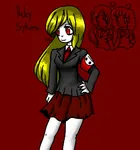 2020 anime armband artist:rainbowdoodler209 blonde_hair fascism haley_sykes nazi red_eyes // 956x1024 // 183KB