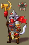 anthro budyenovka cat feline furry haleberd hammer_and_sickle red_star star sword swords weapon // 522x800 // 120KB