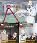 capitalism comparison doctor healthcare meta:translation_request revmemsov russia russian_empire russian_federation russian_sfsr russian_text soviet_union then_and_now wojak // 1399x1600 // 333KB