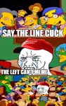 cartoon crying cuck hat impact_font maga say_the_line simpsons the_left_can't_meme wojak // 589x939 // 112KB