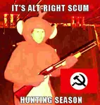 alt_right anti_fascism deep_fried fascism gun hunting impact_font meta:lowres national_bolshevism nazbol_gang shotgun teletubbies todd_howard weapon x_gang // 389x411 // 10KB