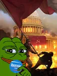 2016 bernie_sanders election fire flag hammer_and_sickle pepe red_flag revolution smug social_democracy united_states white_house // 450x598 // 194KB