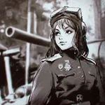 1:1_aspect_ratio anime armored_fighting_vehicle artist:ilya_kuvshinov female goggles medal meta:monochrome red_army soldier soviet_union tank tank_helmet uniform war world_war_ii // 900x900 // 513KB