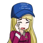 autism blonde_hair character:grace crying hat meta:transparent_background monarchism sad // 1800x1800 // 647KB