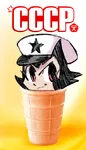 artist:ppdppl black_hair catgirl character:alunya cone hat ice_cream red_eyes site:leftypol soviet_union star // 480x835 // 475KB