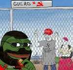 glasses gulag hammer_and_sickle jason_unruhe maga maoism nazi pepe pink_hair radlib smug swastika third_worldism // 680x651 // 987KB