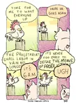 agriculture avian bird bourgeoisie capitalism comic farm means_of_production meta:absurdres meta:highres pig porky proletariat rooster seize worker // 4249x5854 // 699KB