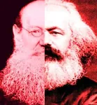 anarchism anarcho_communism karl_marx marxism meta:lowres peter_kropotkin split // 350x378 // 24KB