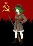 anime gun hammer_and_sickle kasodani_kyouko meta:highres mosin-nagant red_army red_star rifle soviet_union star touhou uniform ushanka weapon // 2480x3508 // 1.5MB