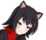 black_hair blush catgirl character:alunya kemonomimi lewd red_eyes scarf site:leftypol smile // 985x874 // 289KB