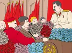 flag flower hammer_and_sickle joseph_stalin meta:highres red_flag soviet_union wojak // 2560x1880 // 1.6MB