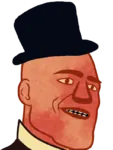 bourgeoisie capitalism chad gigachad hat meta:transparent_background porky // 600x794 // 266KB