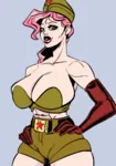 artist:insomniacpen blue_eyes character:natalya_knocckerz evening_gloves female large_breasts meet_'n'_fuck_games muscle_girl pink_hair red_star // 1512x2151 // 956KB