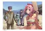 anime artist:horikou ethnic_clothing female japan kimono red_army soviet_union yurucamp // 1200x849 // 534KB