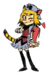 artist:ppdppl backpack catgirl character:anarcho_hoxhaism_catgirl character:political_ideology_catgirls cute flag nekomije red_eyes red_flag wink // 462x685 // 131KB