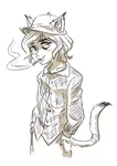 catgirl character:dirtbag_left_catgirl cigarette hat smoking // 576x814 // 66KB