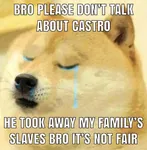 castro crying cuba cuban_revolution dog doge fidel_castro gusano impact_font latin_america plantation revolution slavery tears // 1131x1154 // 152KB