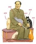 cat china laugh mao_zedong maoism // 692x850 // 660KB