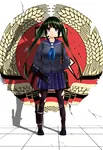 anime female german_democratic_republic germany green_hair gun meta:character_request pink_eyes symbol weapon // 1024x1488 // 1.3MB